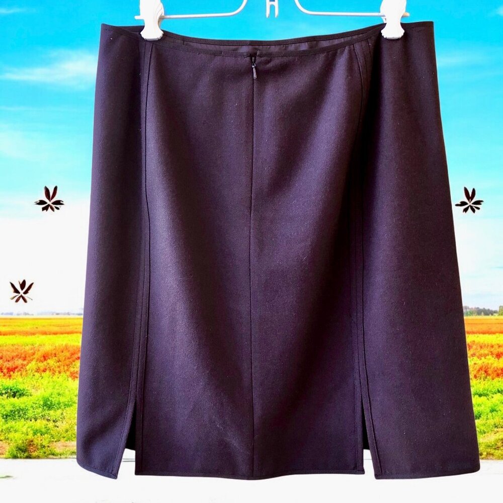 Grace Elements Vintage 80's Brown Wool Blend Skirt Knee Length Lined Womens 12P
